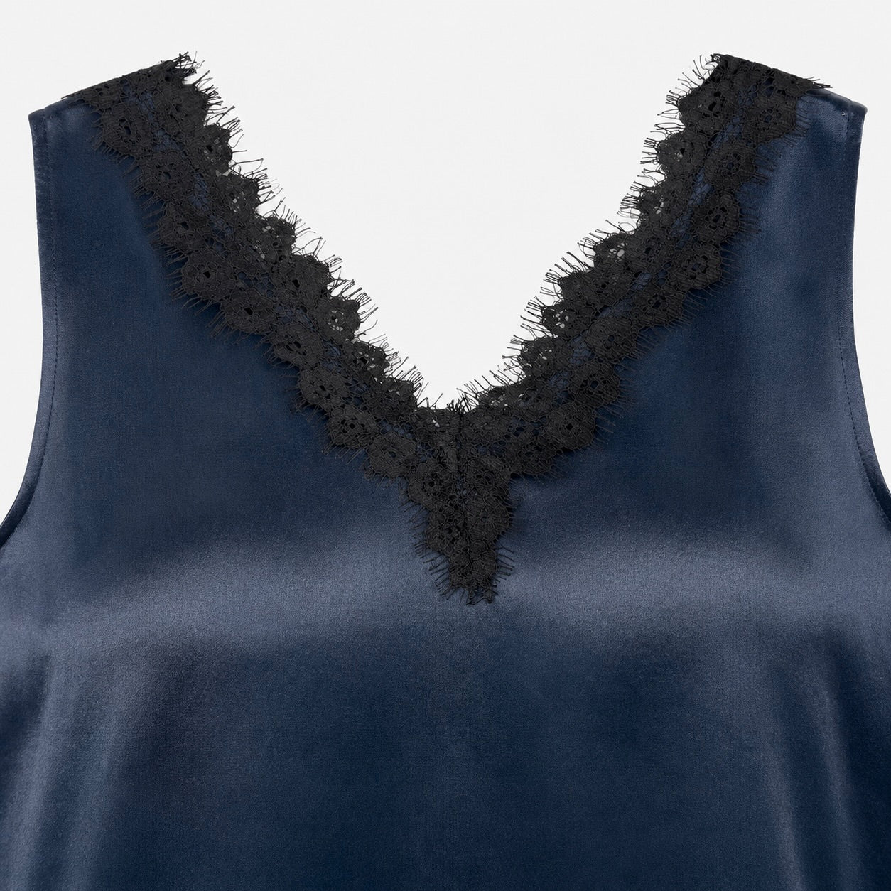 Top s.Oliver Black Label bleumarin satinat cu dantelă