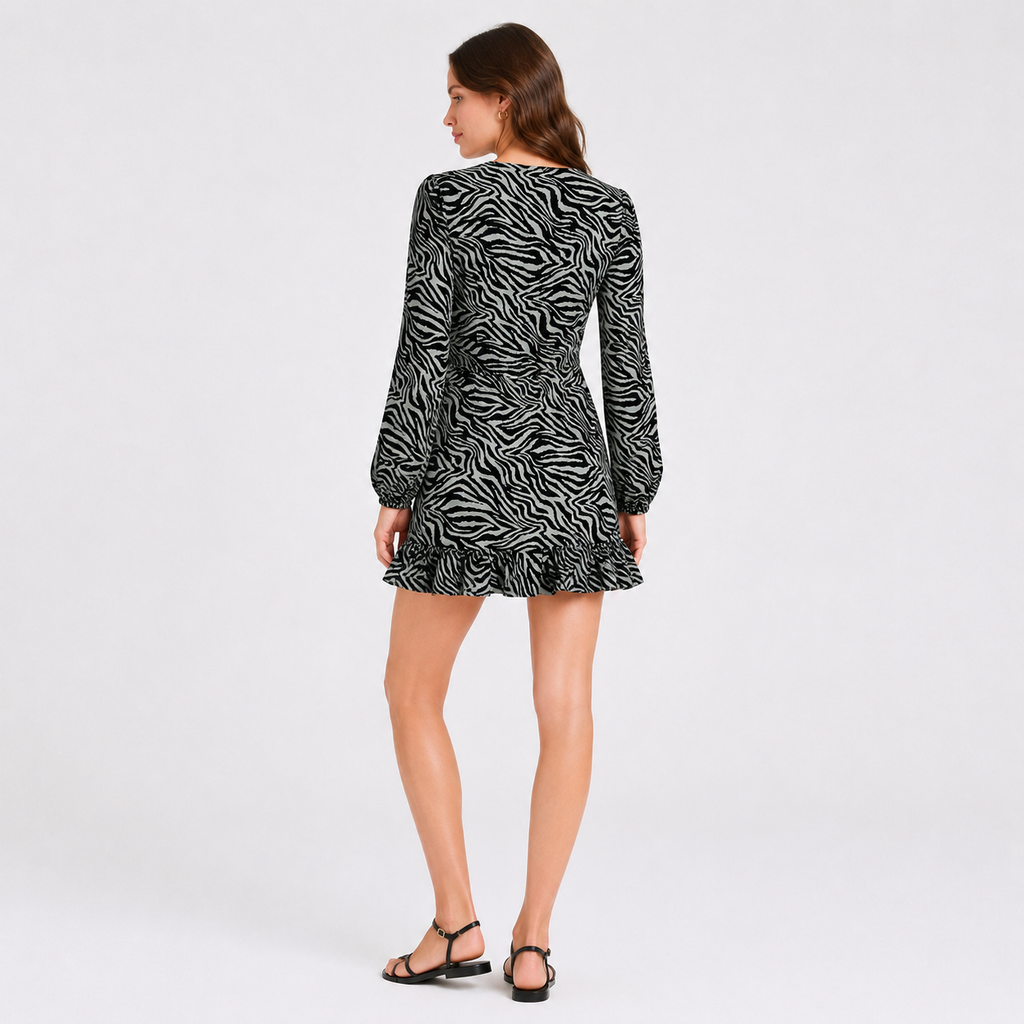 Rochie Review petrecută cu imprimeu zebra