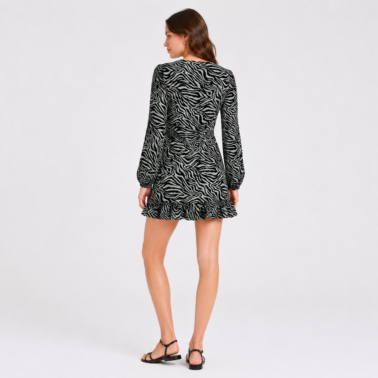 Rochie Review petrecută cu imprimeu zebra