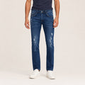Blugi Diesel Limited Edition albastru închis distressed