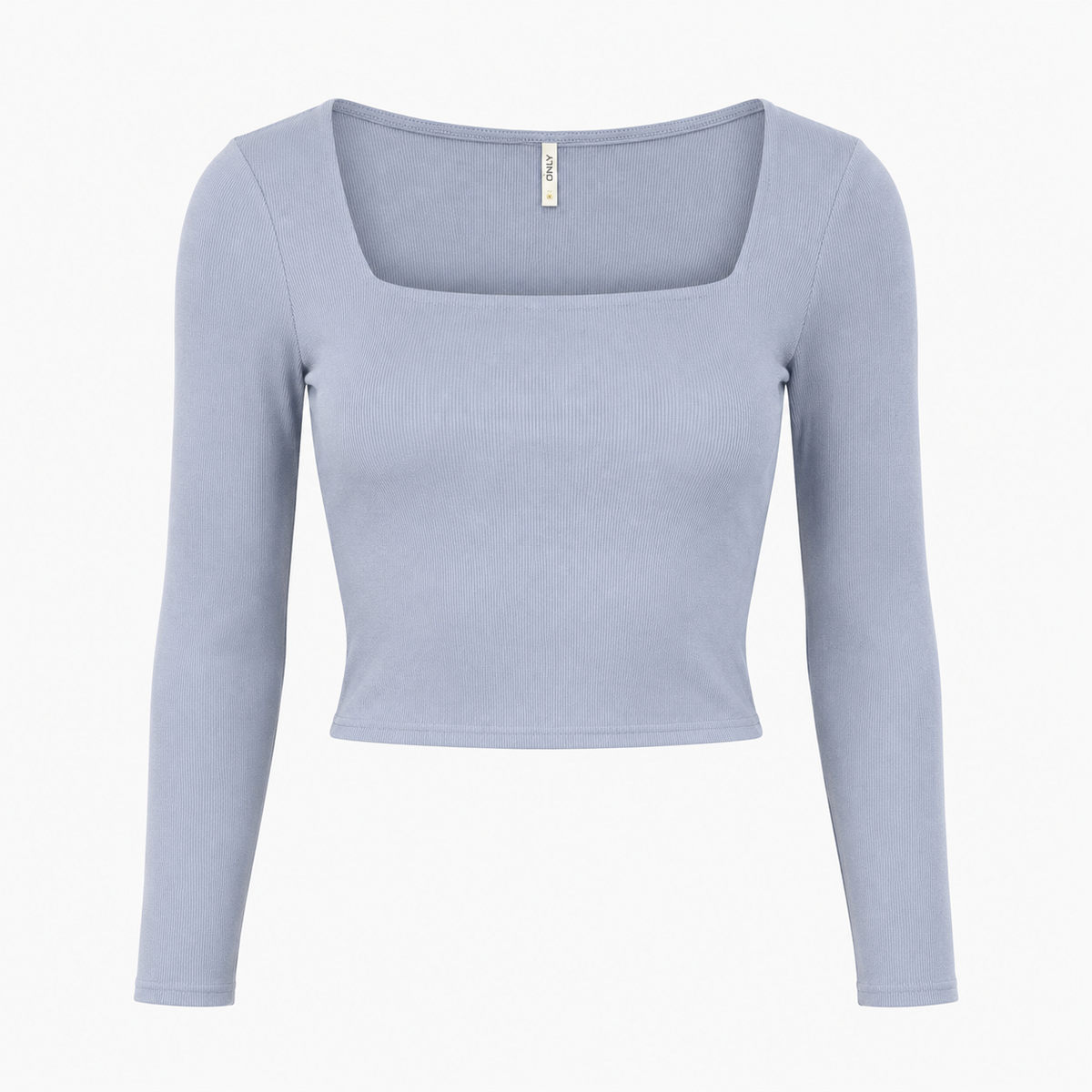 Top ONLY albastru deschis cu decolteu pătrat