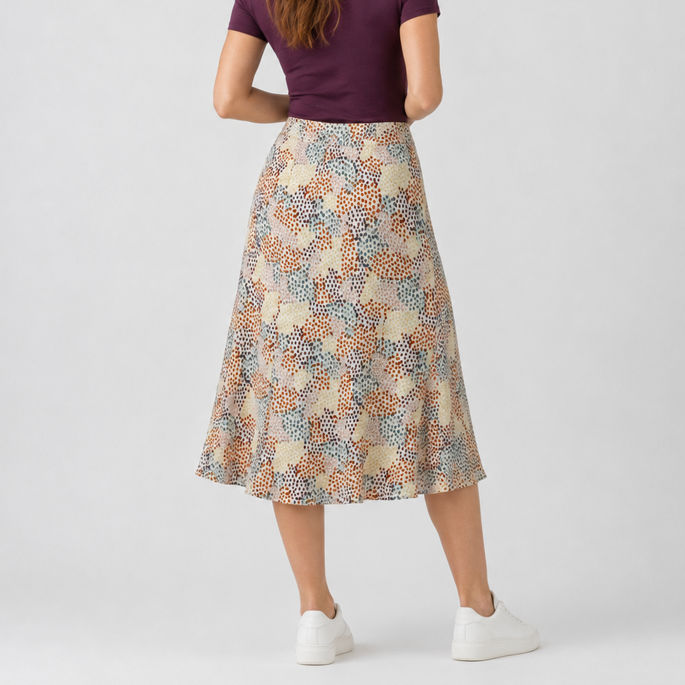 Fustă midi Peppercorn multicolor cu imprimeu abstract