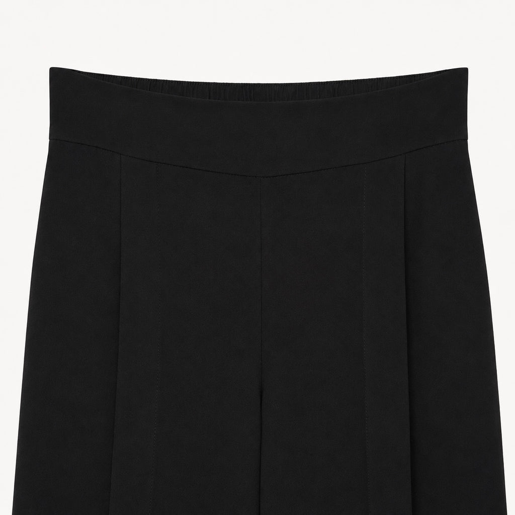 Pantaloni Zara Basic negri culotte cu pense