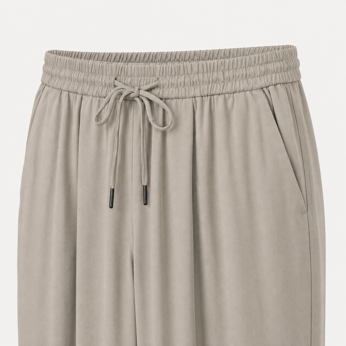 Pantaloni Mango kaki deschis cu talie elastică