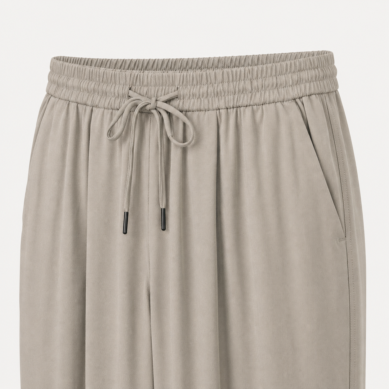 Pantaloni Mango kaki deschis cu talie elastică