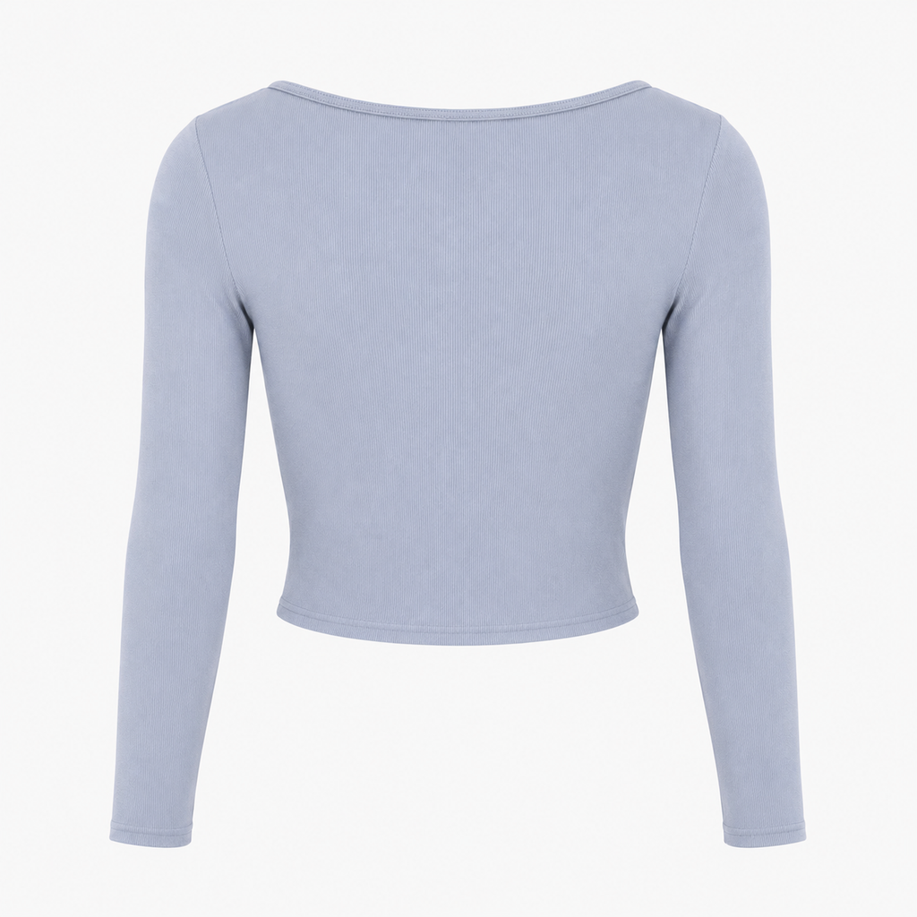 Top ONLY albastru deschis cu decolteu pătrat