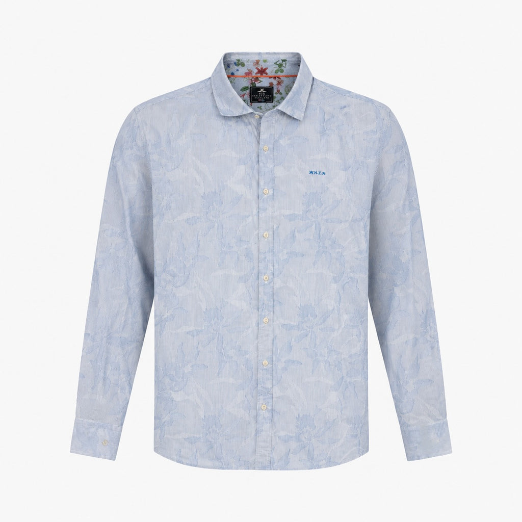Cămașă N.Z.A. albastru deschis cu model floral discret