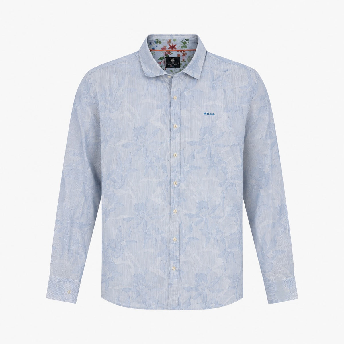Cămașă N.Z.A. albastru deschis cu model floral discret