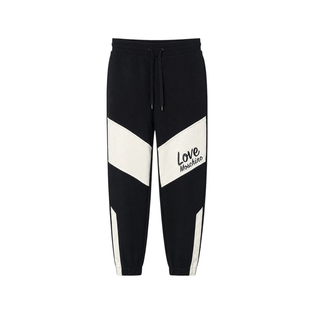 Pantaloni trening Love Moschino cu panouri contrastante și logo
