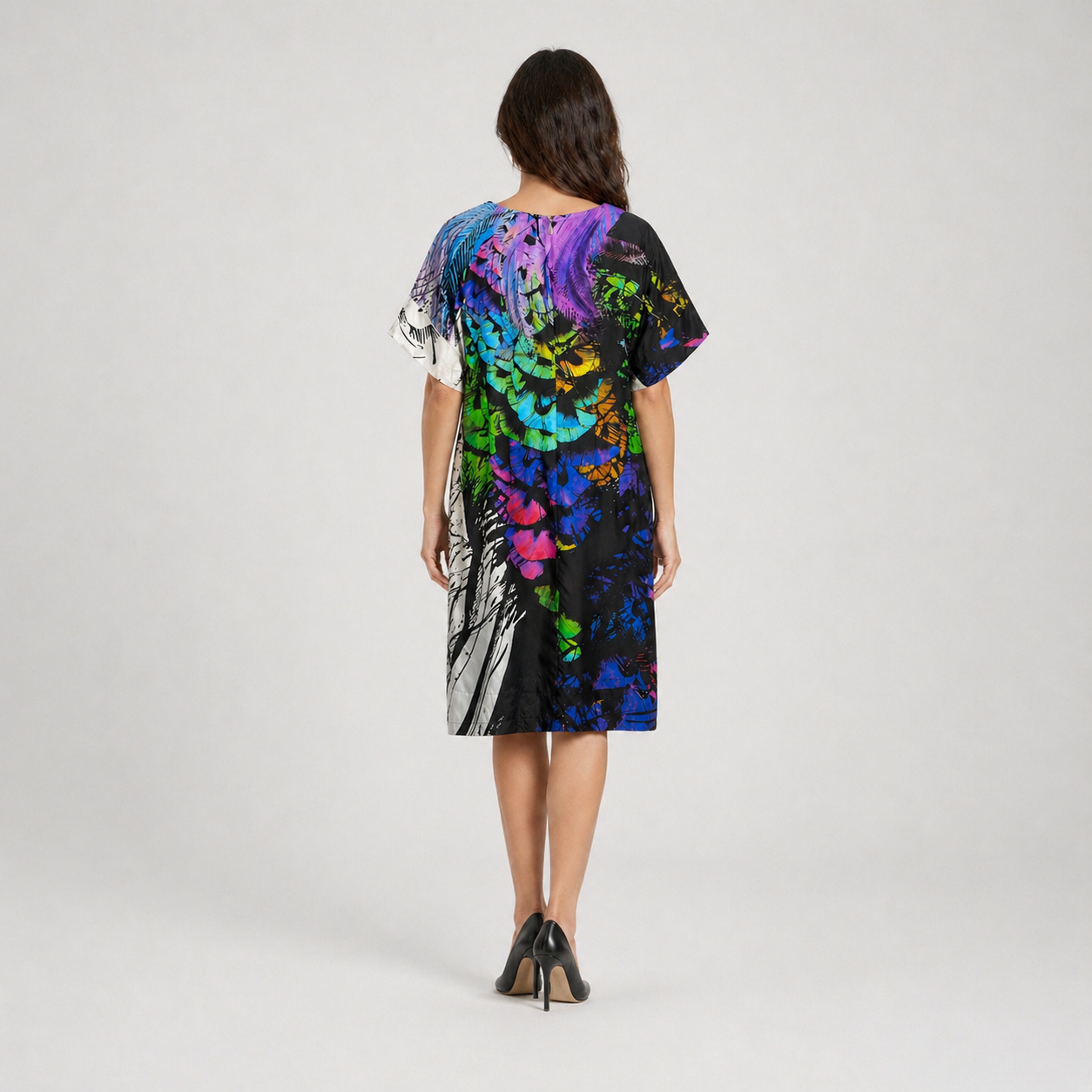 Rochie din mătase naturală Marina Rinaldi cu print multicolor