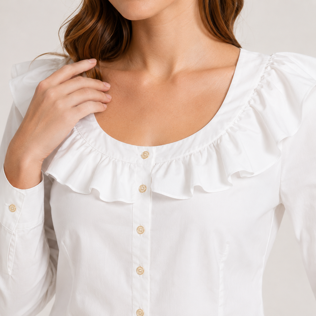 Cămașă Love Moschino albă cu volane