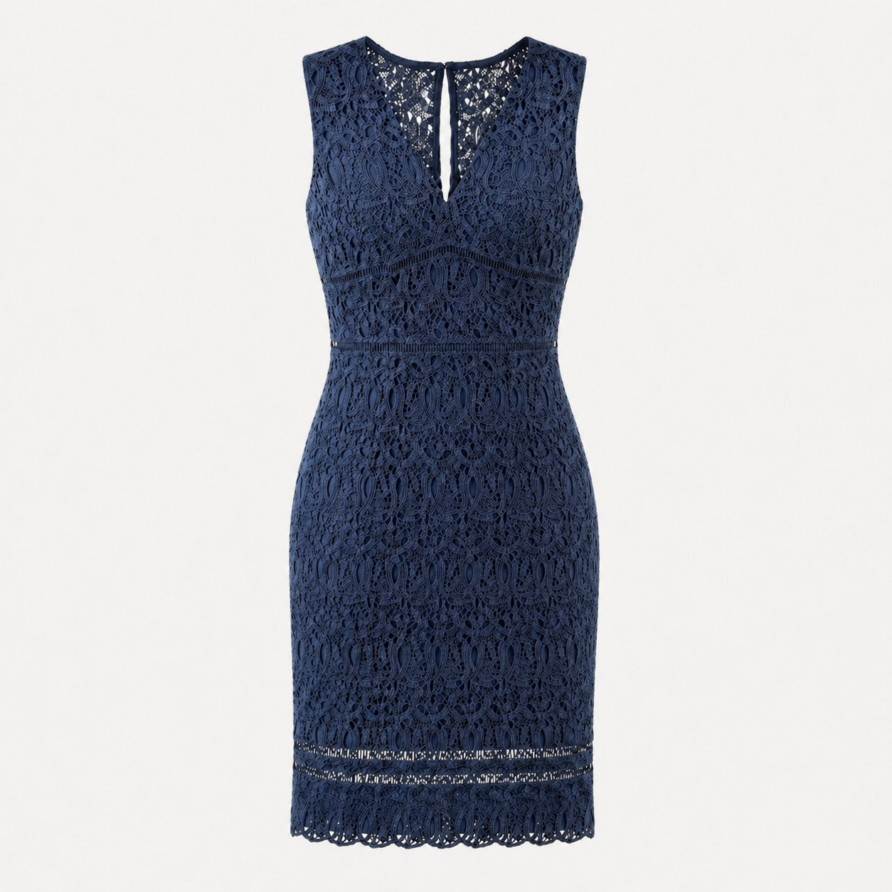 Rochie bleumarin Massimo Dutti din dantelă