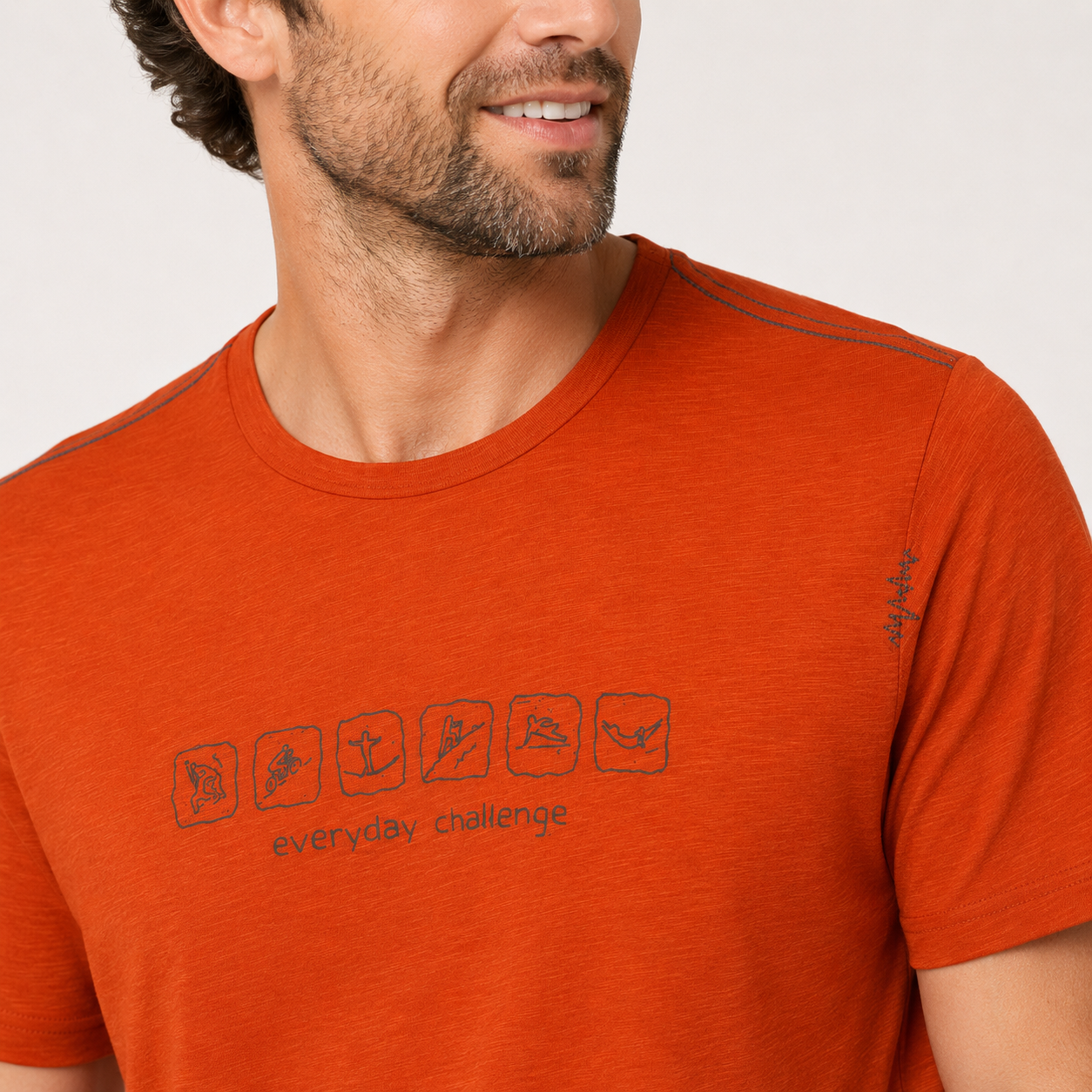 Tricou Chillaz portocaliu cu imprimeu grafic