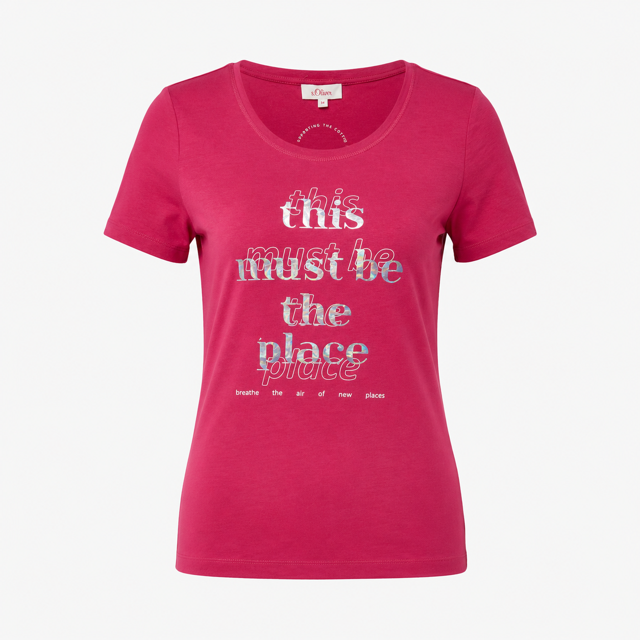 Tricou s.Oliver roz cu print text