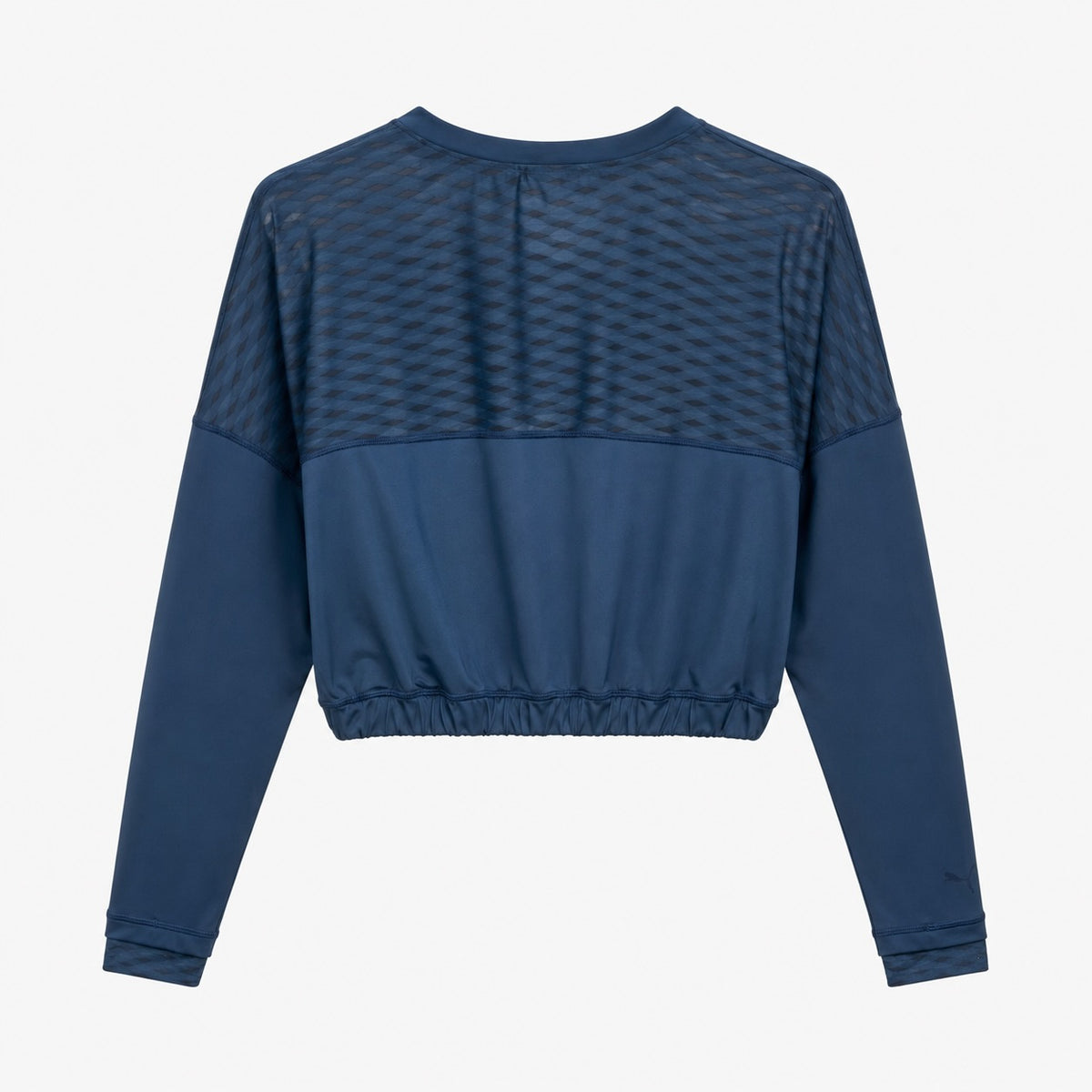 Bluză sport Puma Training cropped bleumarin cu inserții mesh