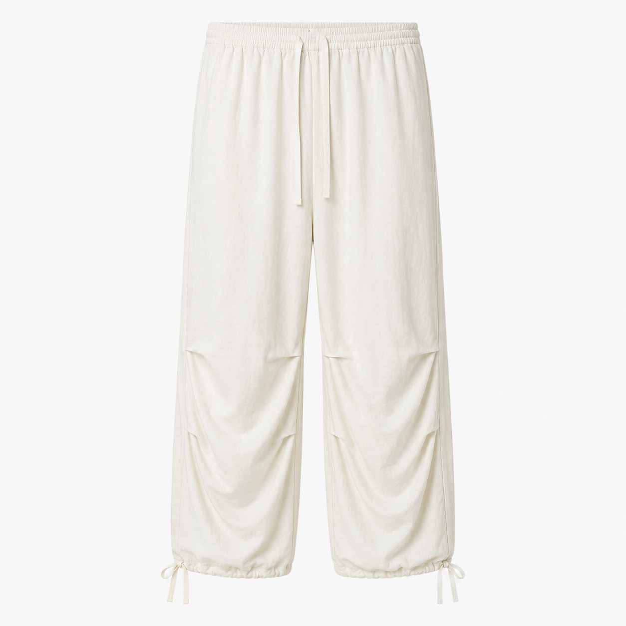 Pantaloni Yourturn parachute albi