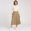Fustă ONLY aurie din tulle cu fir metalizat
