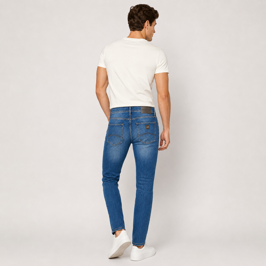 Blugi Armani Exchange slim fit albaștri