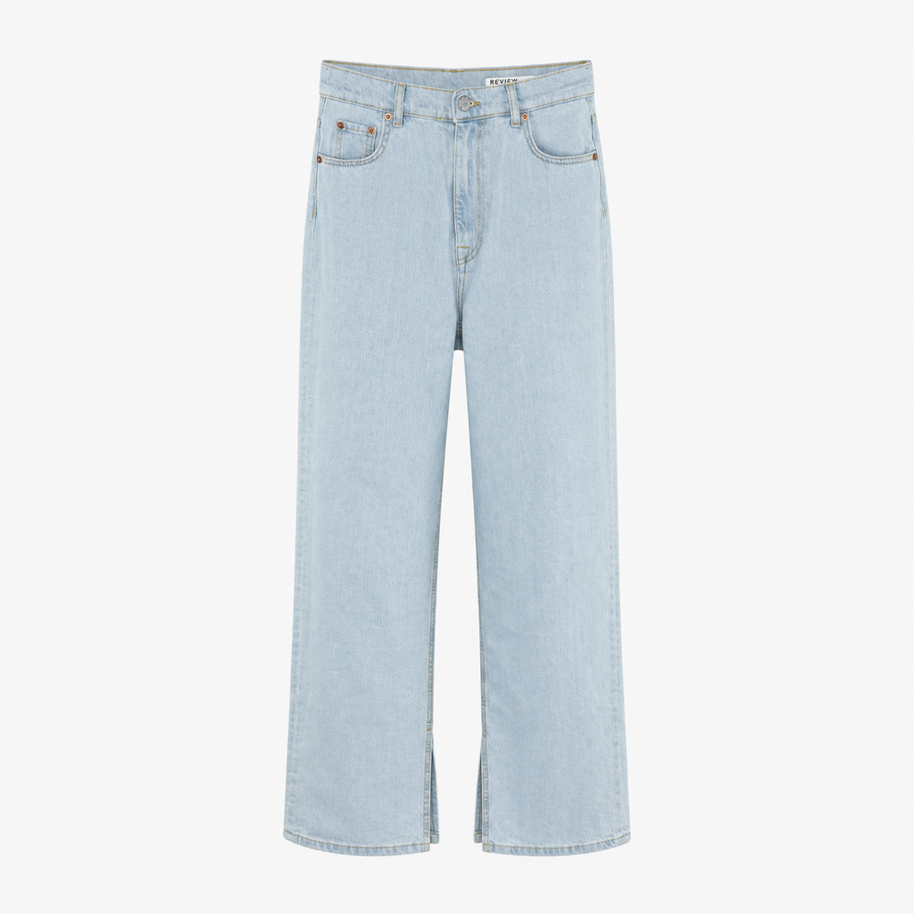 Blugi Review albastru deschis wide leg