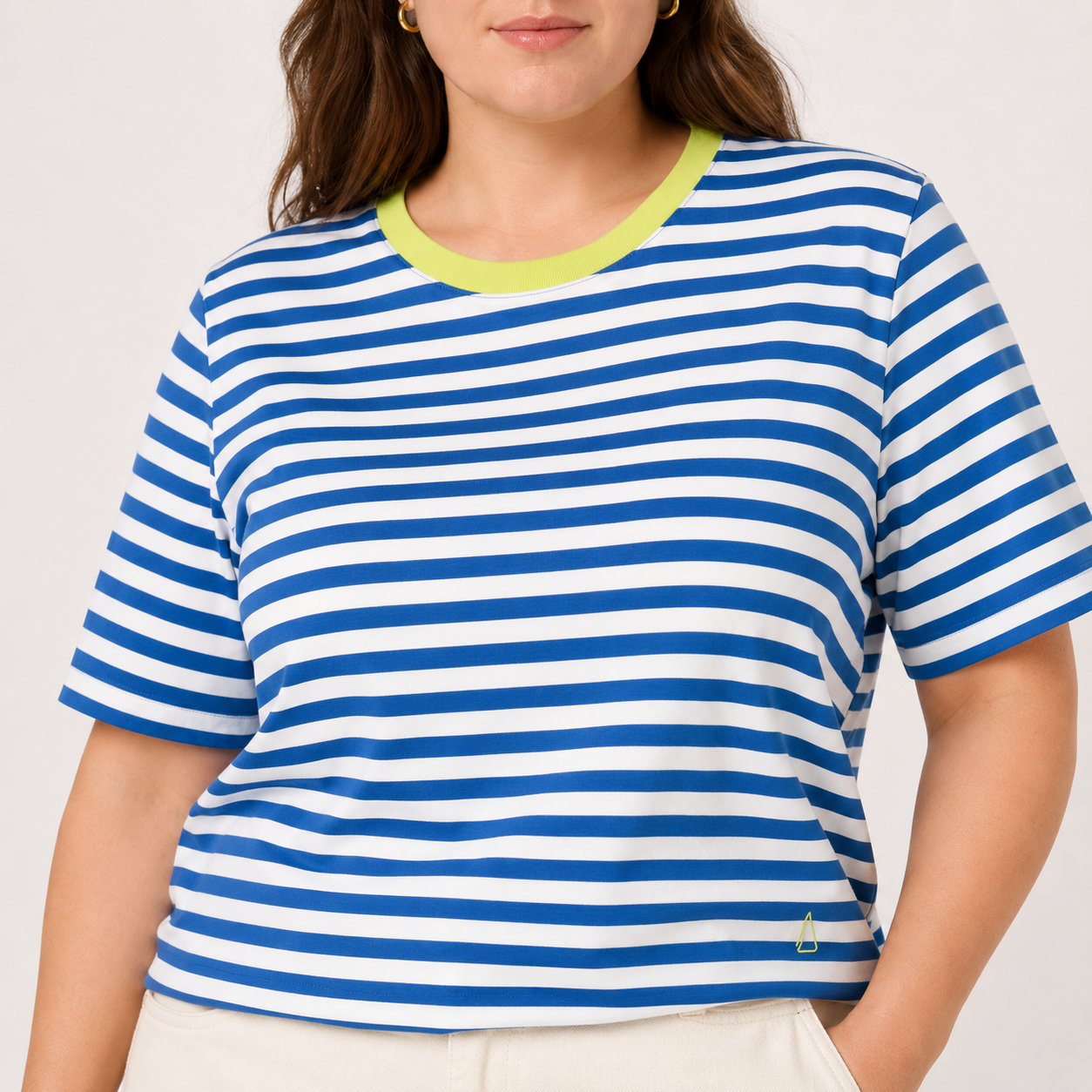 Tricou Triangle by s.Oliver albastru cu dungi