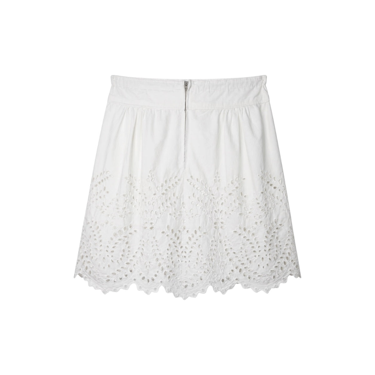 Fustă Isabel Marant Étoile albă cu broderie perforată