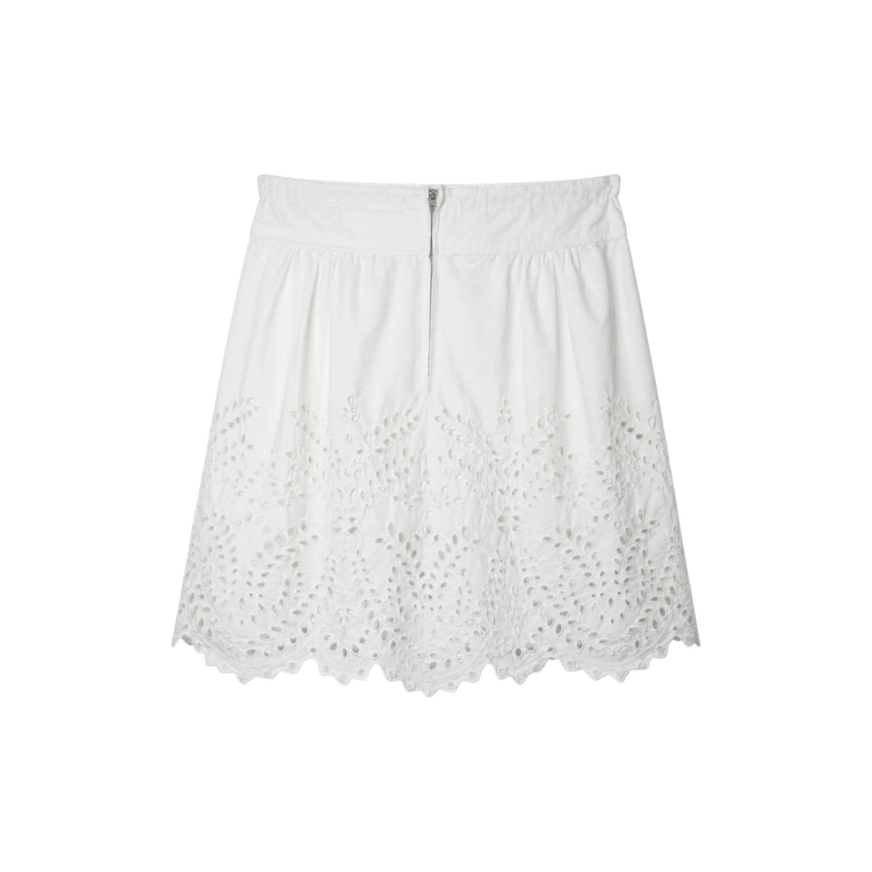 Fustă Isabel Marant Étoile albă cu broderie perforată