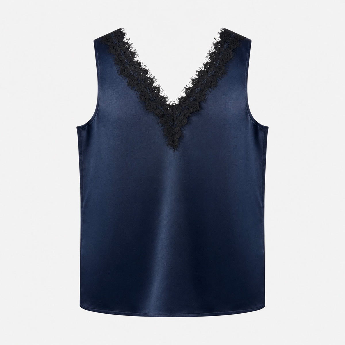 Top s.Oliver Black Label bleumarin satinat cu dantelă