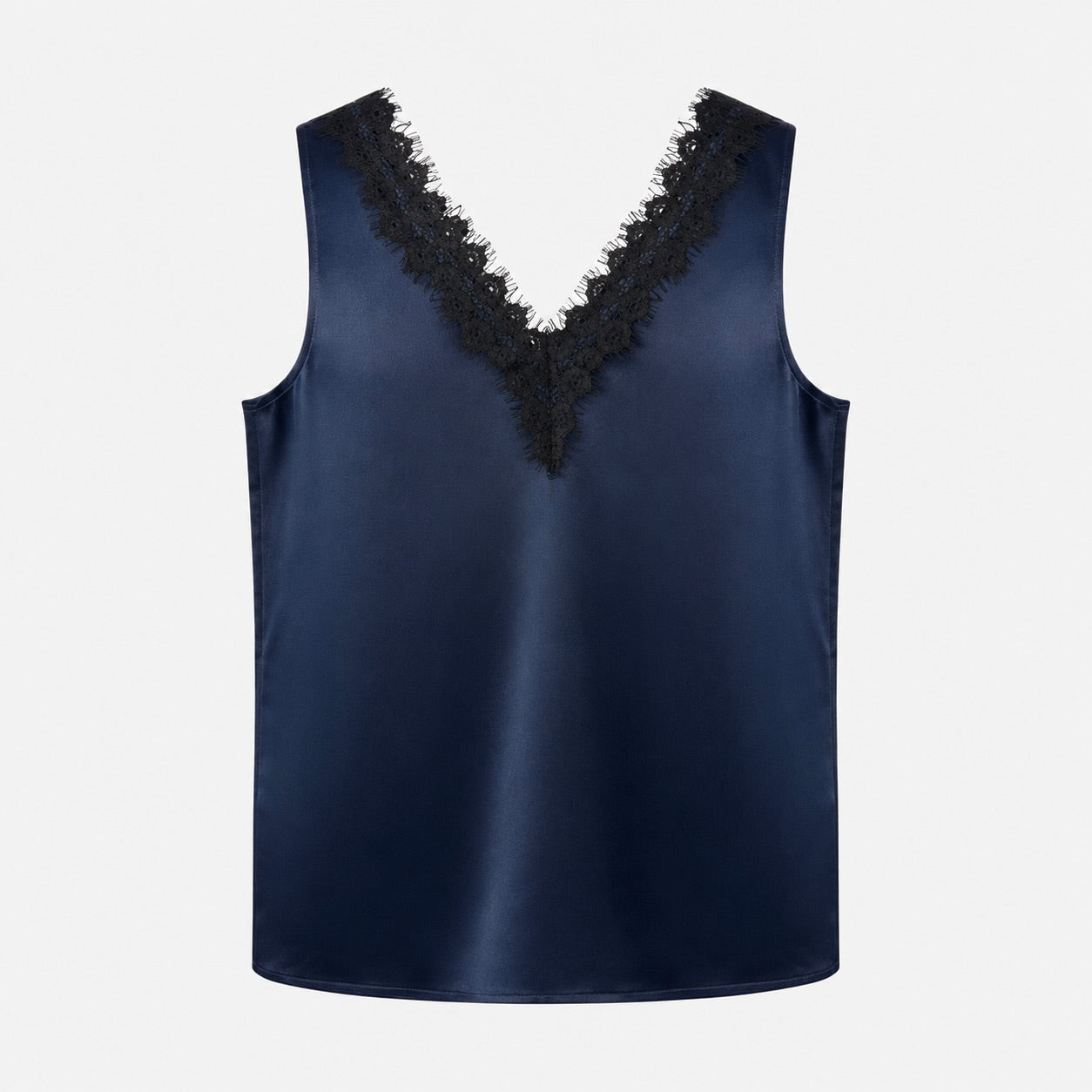 Top s.Oliver Black Label bleumarin satinat cu dantelă