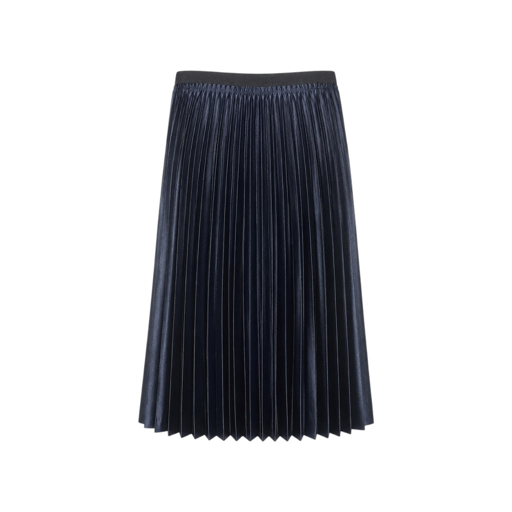 Fustă midi plisată Mango Casual bleumarin