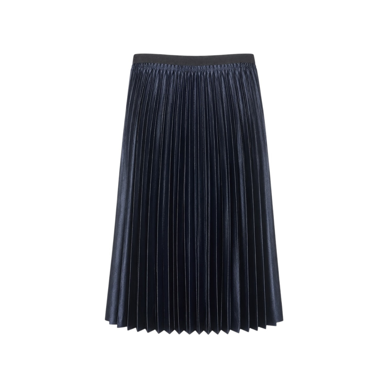 Fustă midi plisată Mango Casual bleumarin