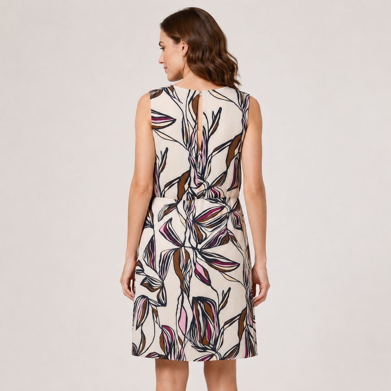 Rochie Comma bej cu imprimeu abstract floral