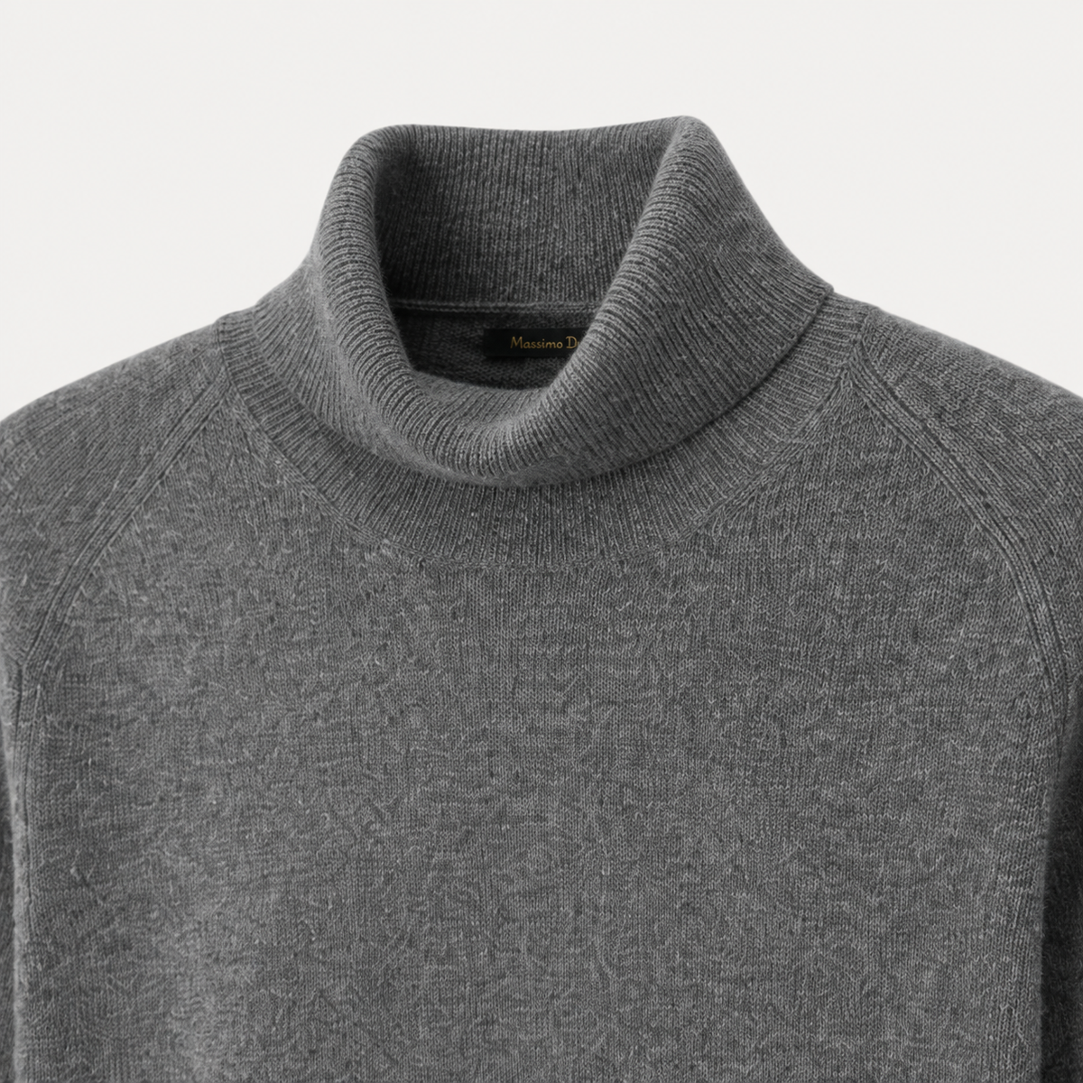 Pulover Massimo Dutti gri din lână și cașmir cu guler rulat