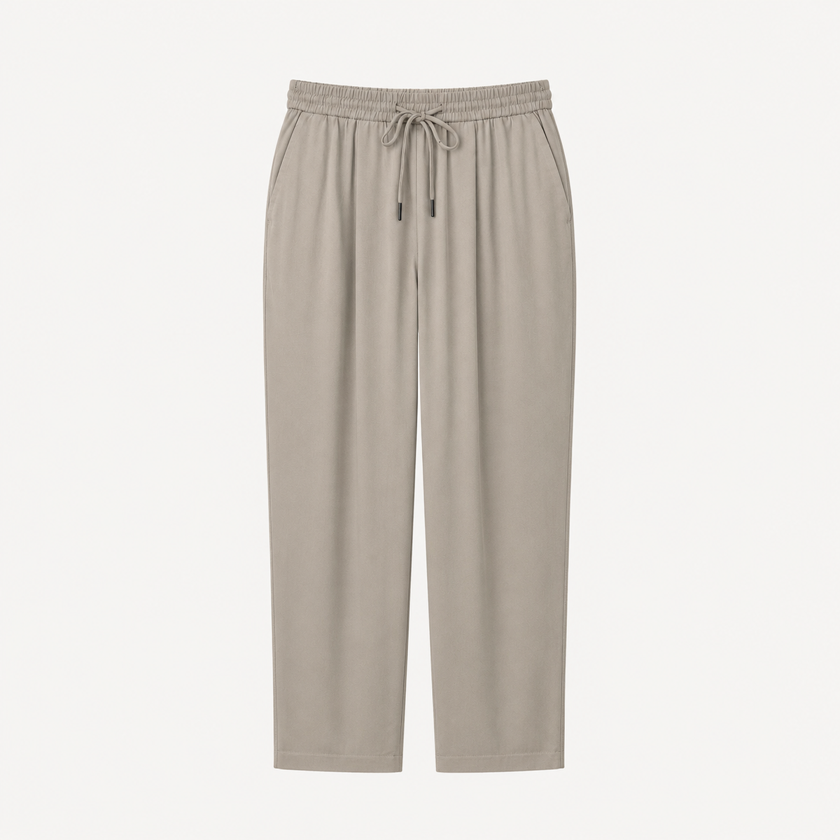 Pantaloni Mango kaki deschis cu talie elastică