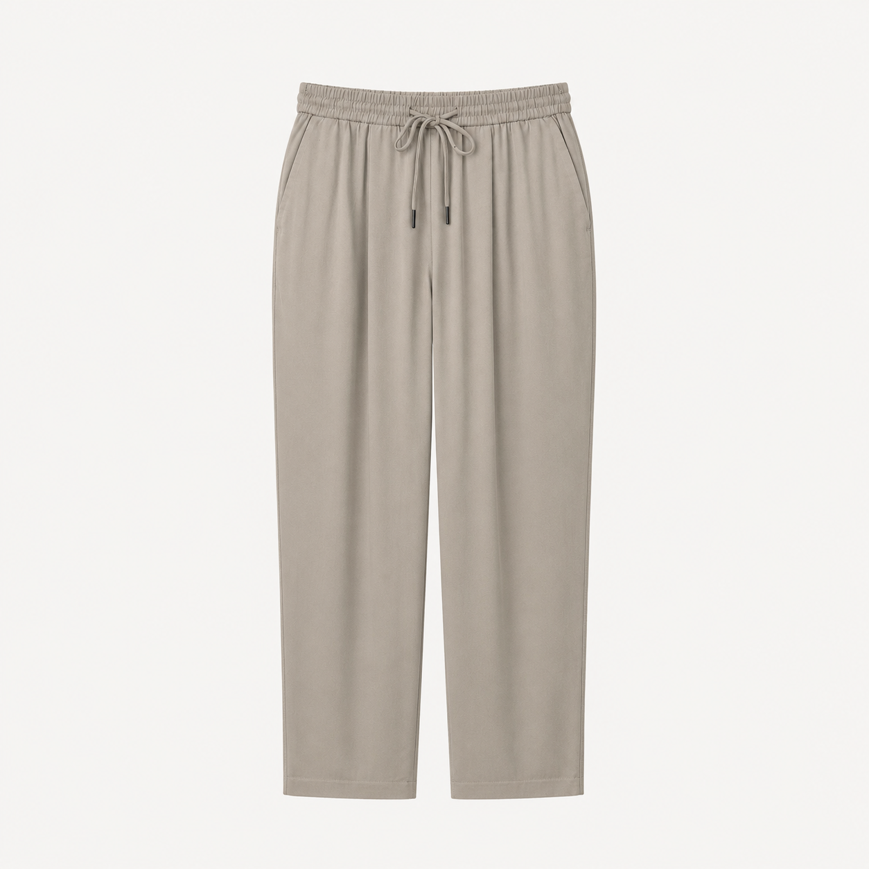 Pantaloni Mango kaki deschis cu talie elastică