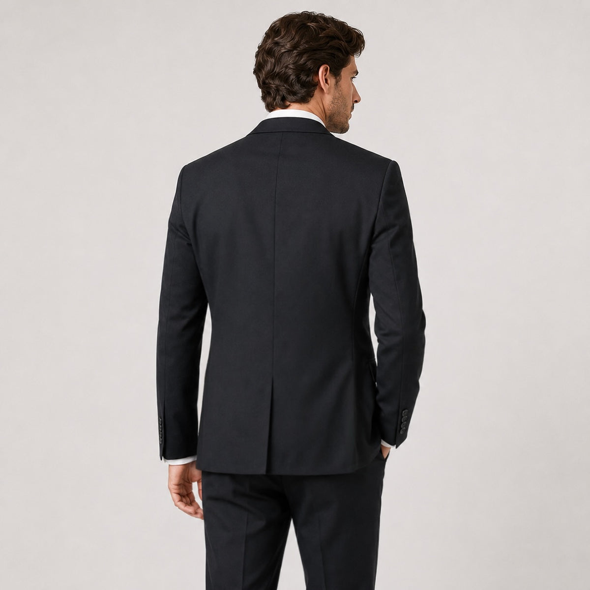 Sacou H&M Slim Fit negru cu lână