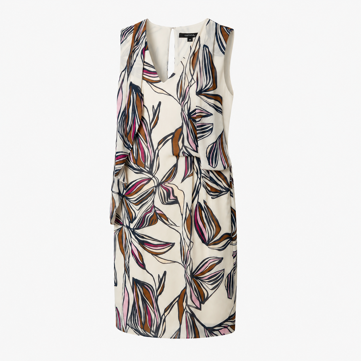 Rochie Comma bej cu imprimeu abstract floral