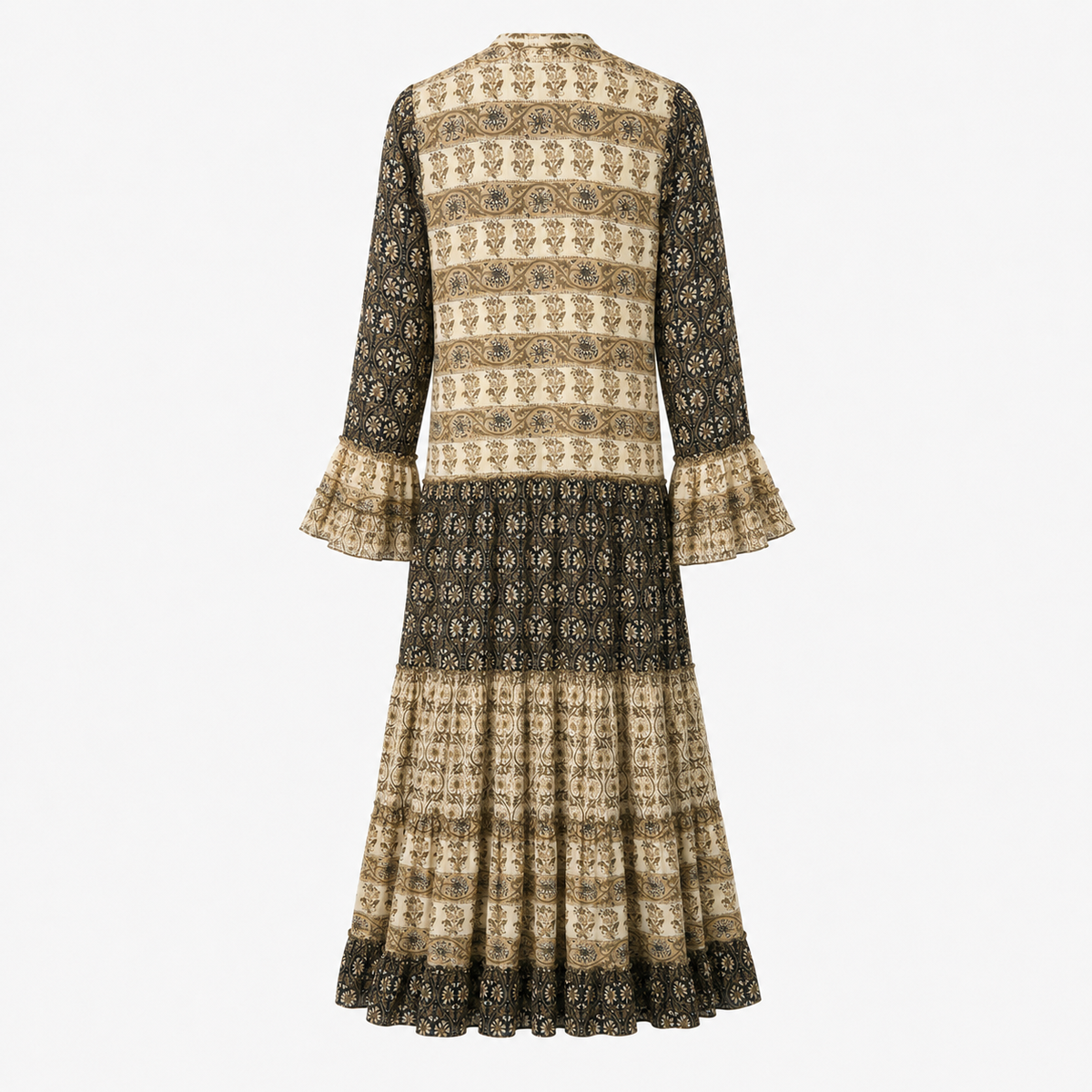 Rochie Isla Ibiza Bonita bej cu imprimeu boho