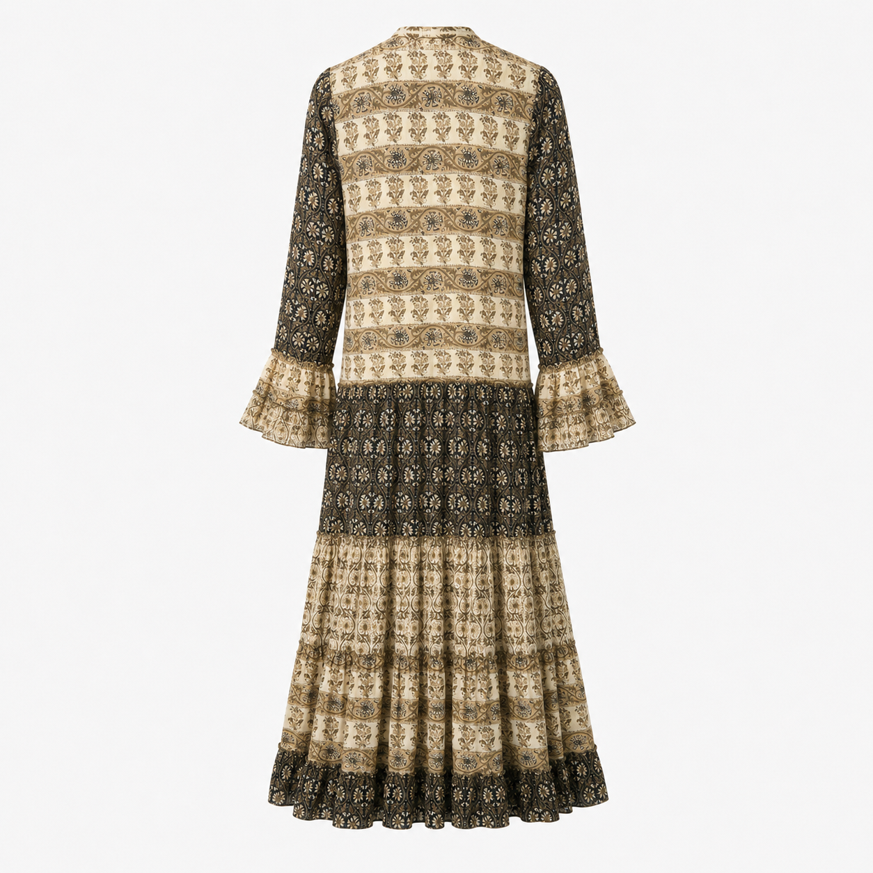 Rochie Isla Ibiza Bonita bej cu imprimeu boho