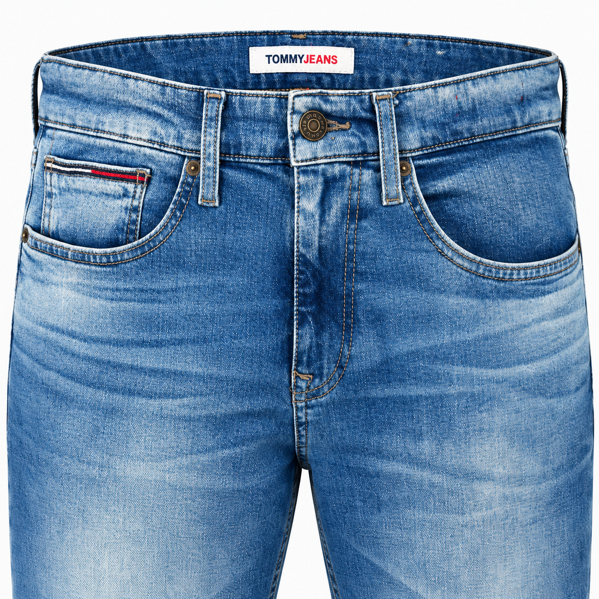 Blugi Tommy Jeans Austin Slim Tapered albastru deschis