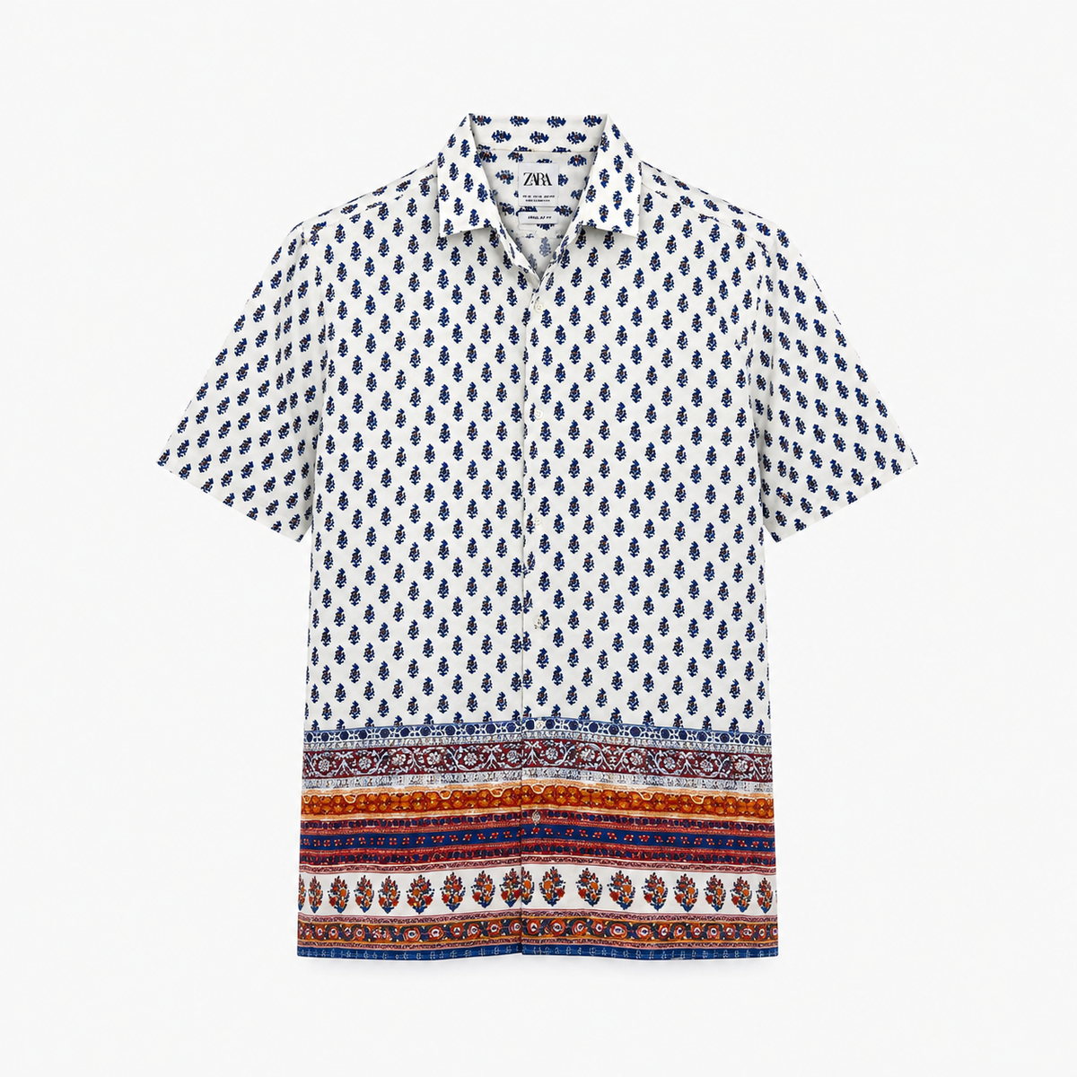 Cămașă Zara regular fit din vâscoză cu imprimeu boho