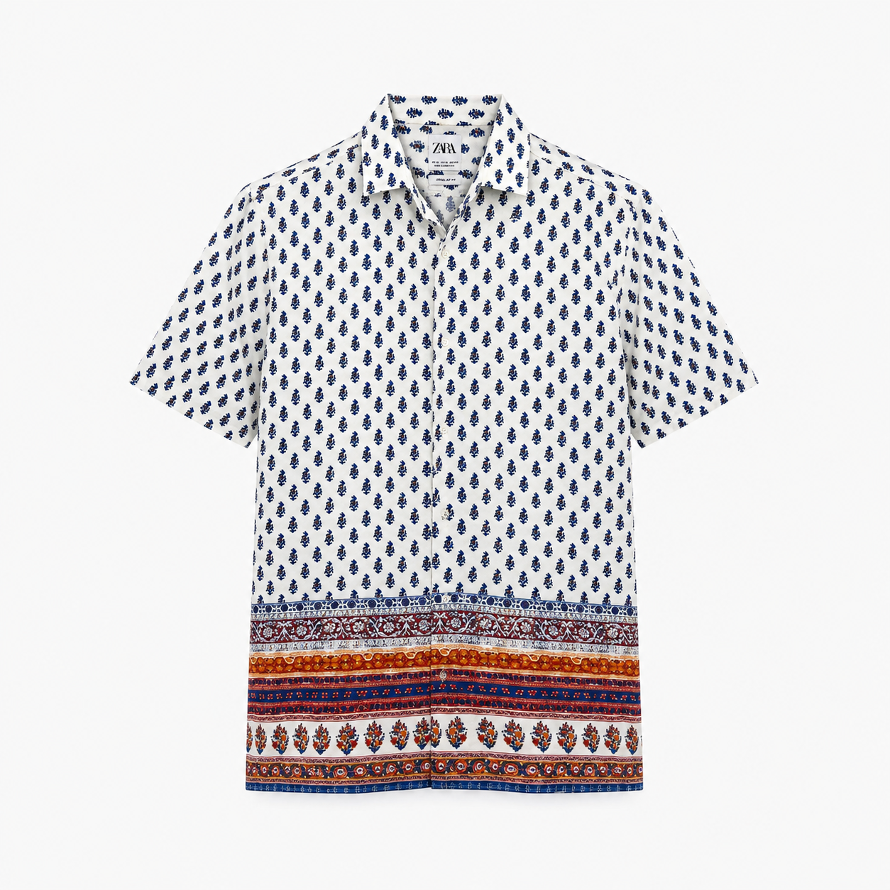 Cămașă Zara regular fit din vâscoză cu imprimeu boho