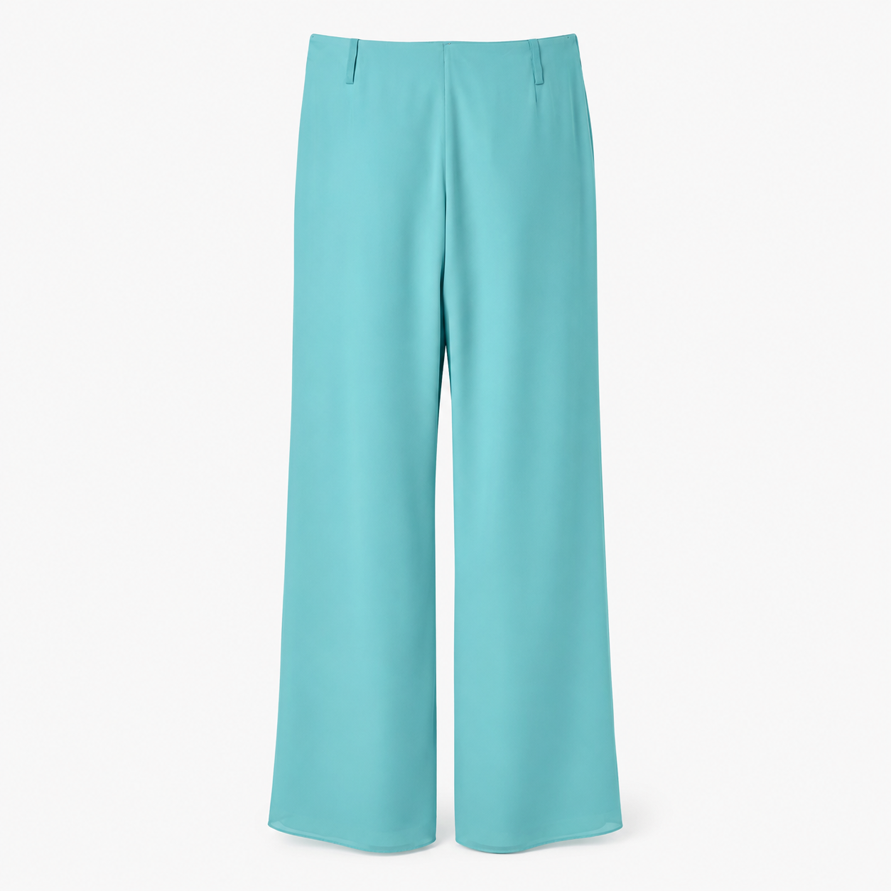 Pantaloni Vera Mont turcoaz wide leg