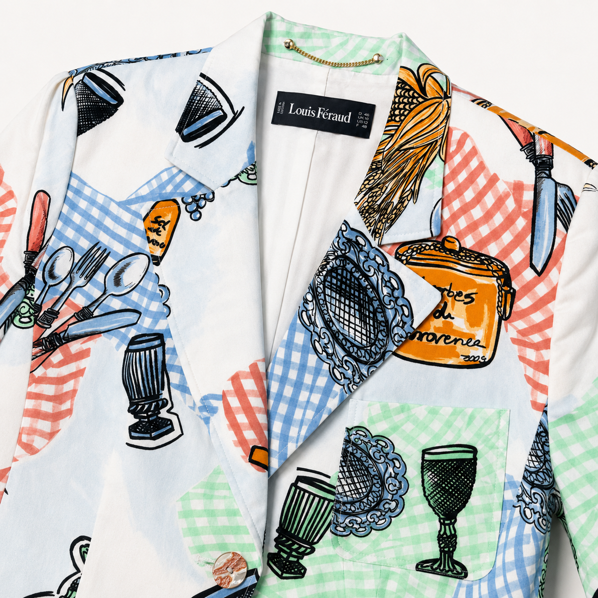 Sacou Louis Féraud vintage de lux cu imprimeu multicolor