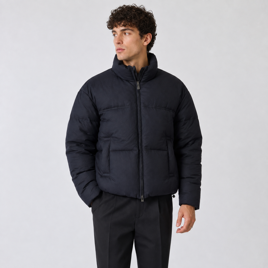 Geacă puffer Emporio Armani midnight blue