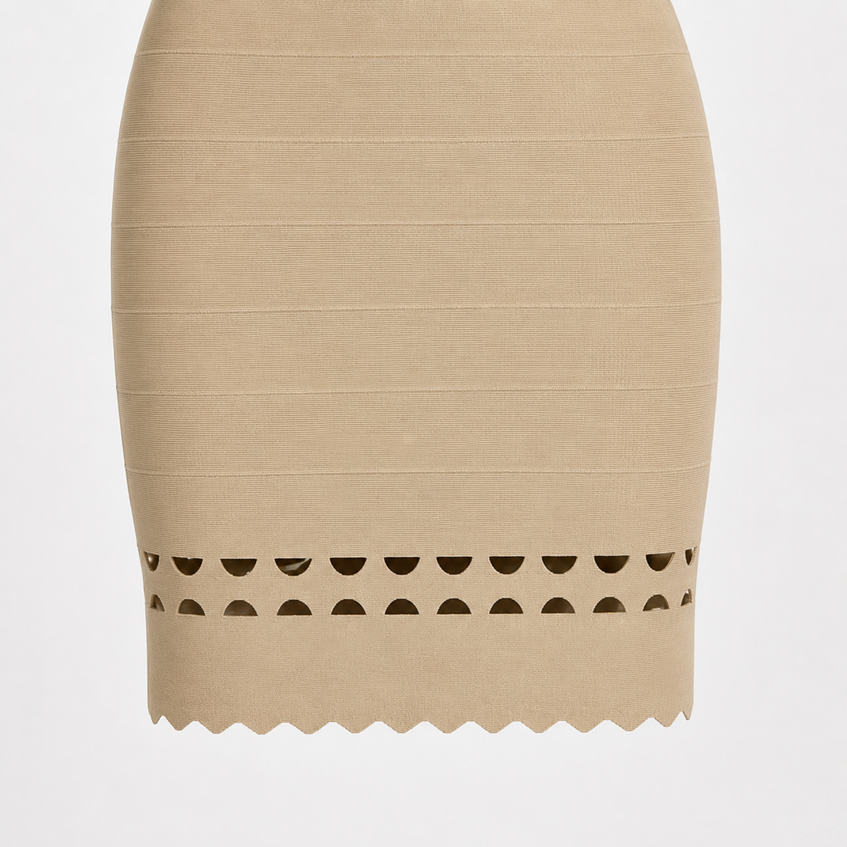 Rochie Mangano bej bodycon fără mâneci