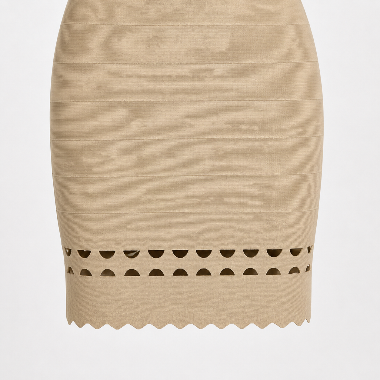 Rochie Mangano bej bodycon fără mâneci