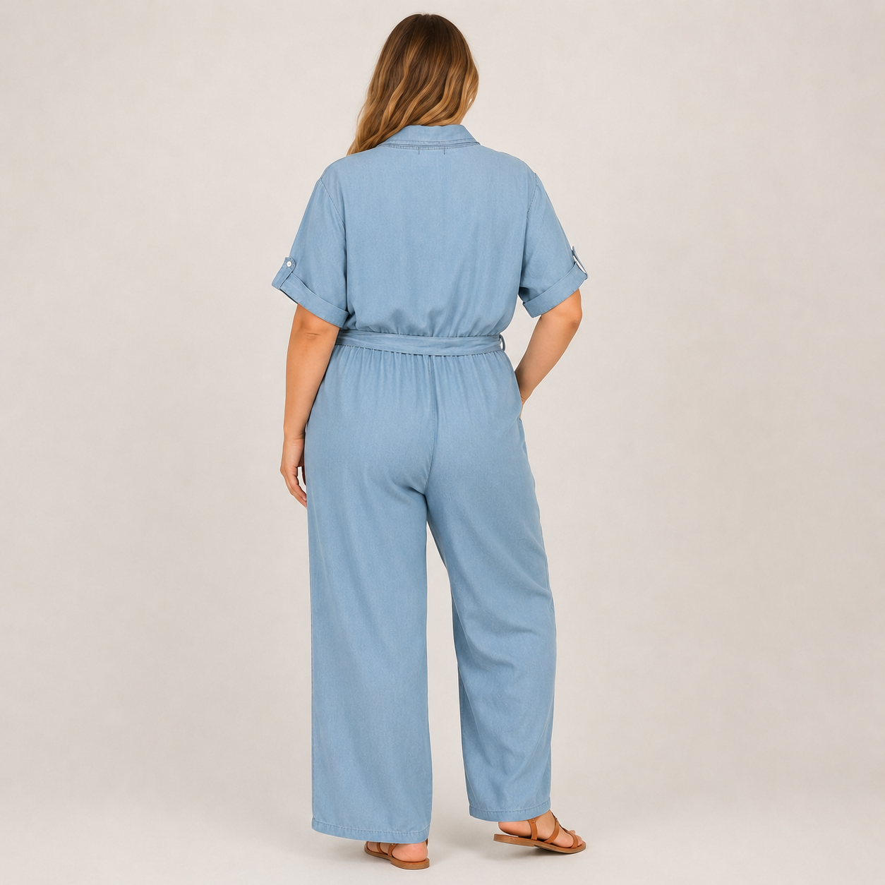 Salopetă LolaLiza albastru deschis wide leg