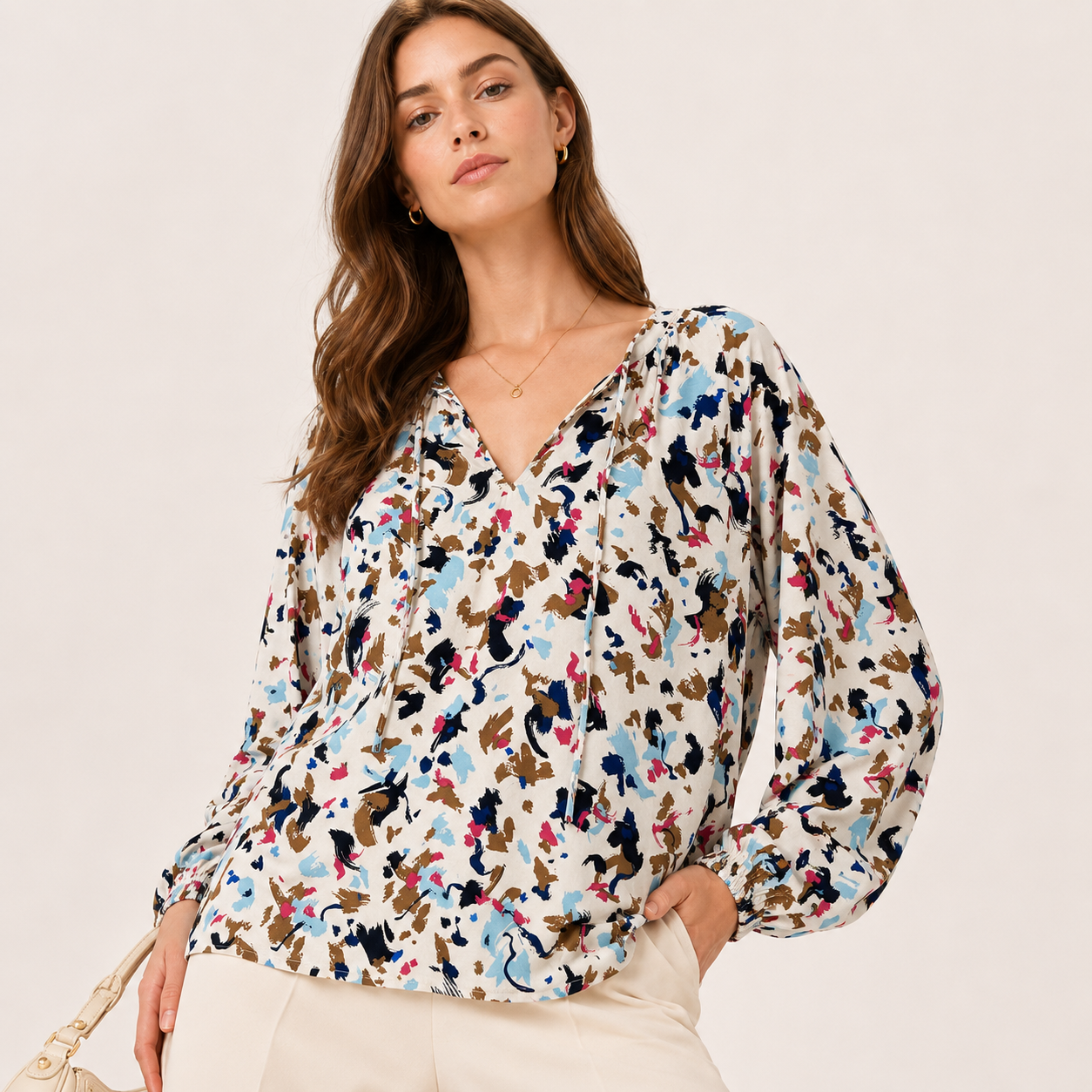 Bluză s.Oliver cu imprimeu abstract multicolor