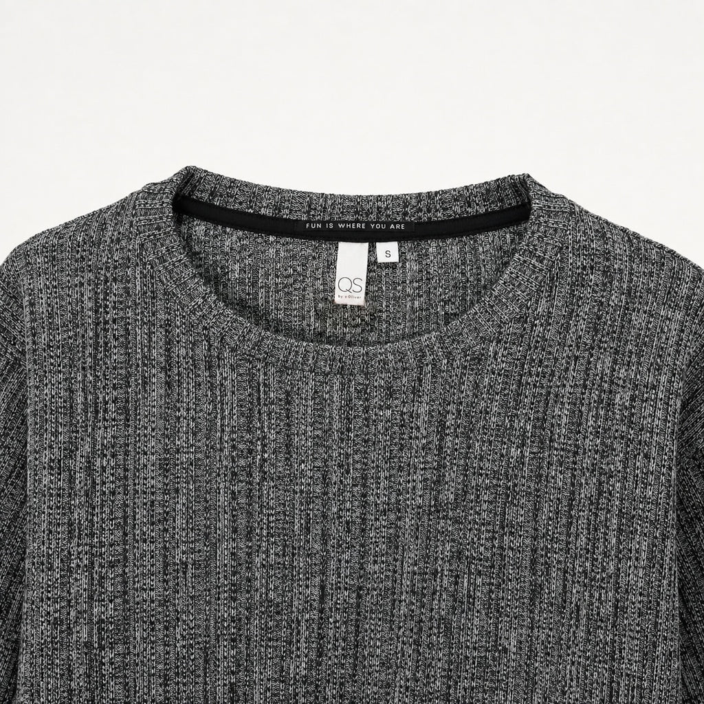 Pulover QS by s.Oliver cu textură reiată și croială oversized