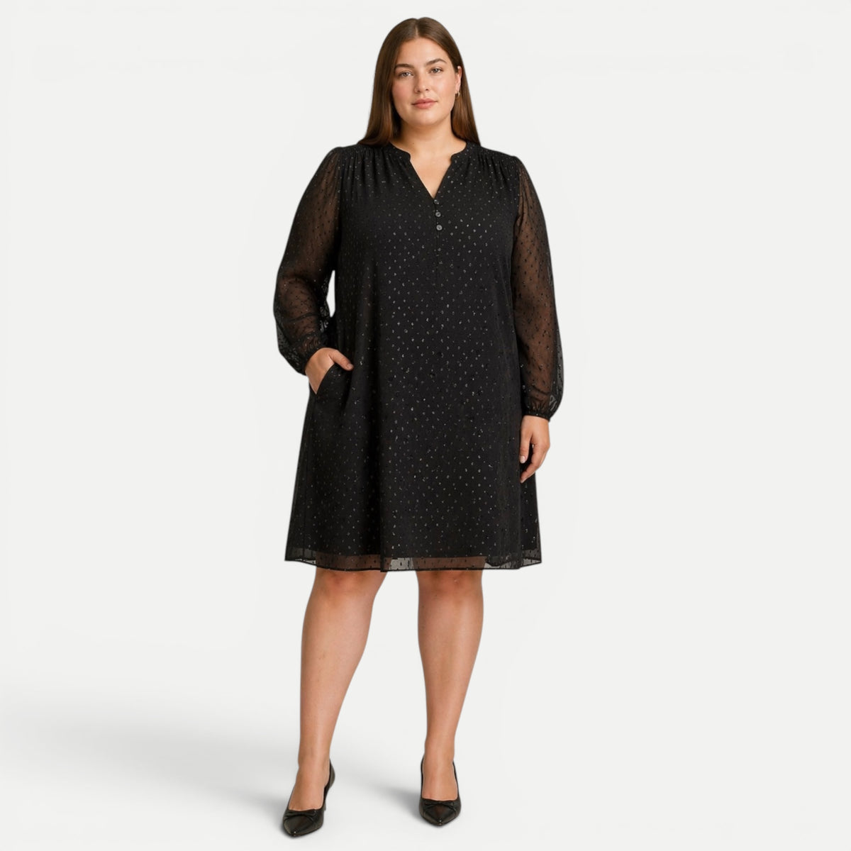 Rochie s.Oliver neagră cu buline fine